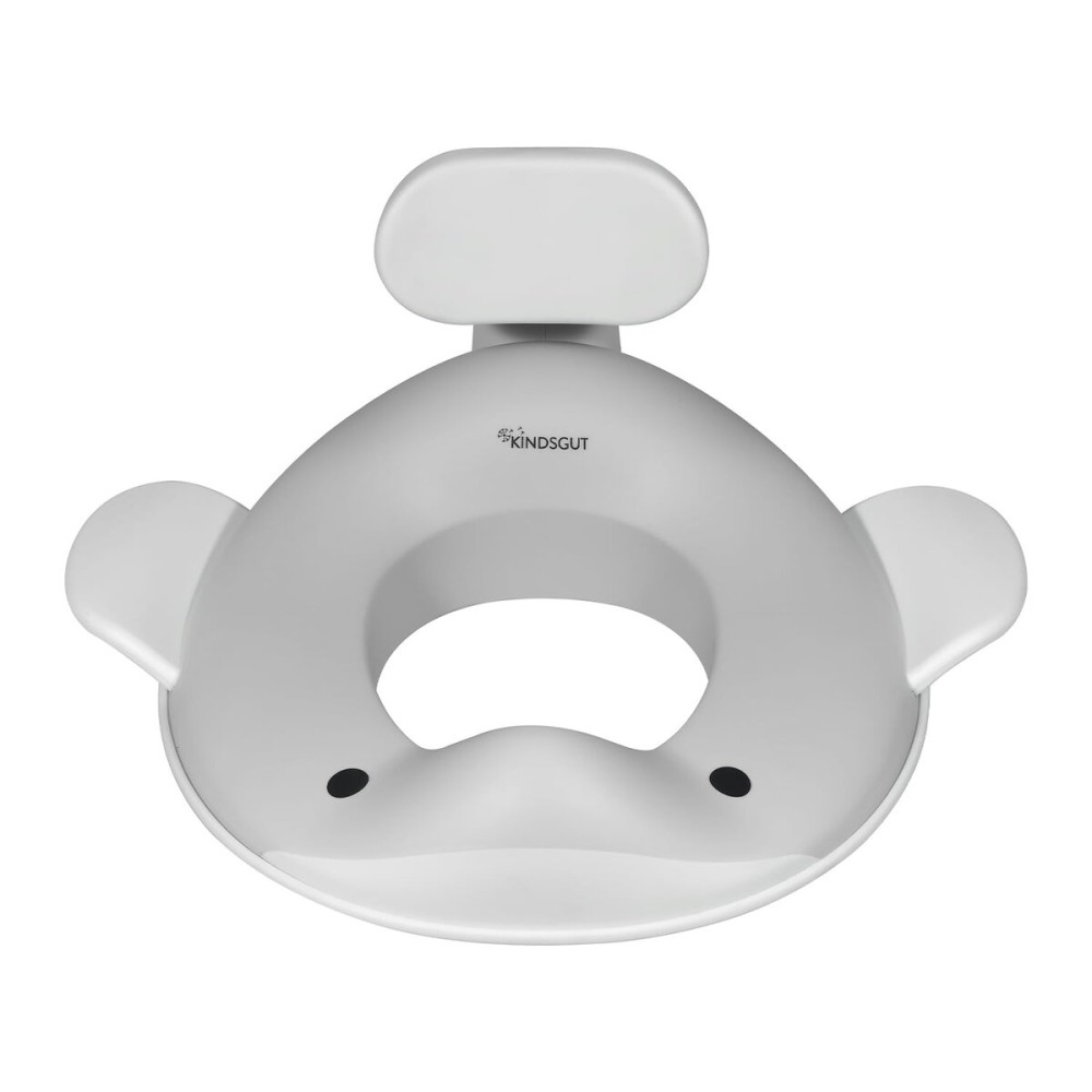 Kindsgut Potty Training Seat in whale design, designed in Germany, suitable for all toilet shapes non-slip toilet seat, Light Grey