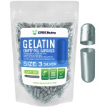 XPRS Nutra Size 3 Empty Capsules - 100 Count Empty Gelatin Capsules - Pills DIY Capsule Filling - Pure Bovine Pill Gel Caps for Do-It-Yourself Supplements (Silver)