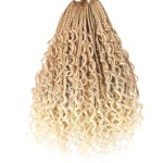 Beverlee Boho Box Braids 8 Packs Goddess Box Braids 14 Inch Bohemian Box Braids Crochet Hair Crochet Box Braids with Curly Ends Pre-looped Synthetic Crochet Hair for Black Women 128 Strands 27/613