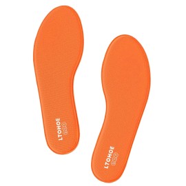LTOHOE Memory Foam Insoles for Men - Replacement Shoe Insoles for Running, Hiking, Sneaker, Shock Absorbing, Comfort Inner Soles, 8mm Orange US 10