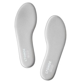 LTOHOE Memory Foam Insoles for Women, Replacement Shoe Inserts for Running Shoes, Hiking Shoes, Sneaker, Cushion Shoe Insoles Shock Absorbing for Foot Pain Relief, Comfort Inner Soles 8mm Gray US 6
