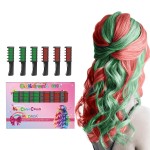 MSDADA New Hair Chalk Comb Temporary Hair Color Dye for Girls Kids with Light Color Hair, Washable Hair Chalk for Girls Age 4 5 6 7 8 9 10 Birthday Cosplay DIY, Christmas, New Year (Red & Green)