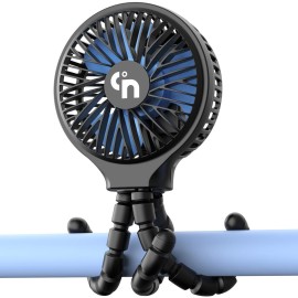 HomeLifairy Portable Stroller Fan, USB or Rechargeable Battery Operated with 3 Speeds and 360Rotate, Cooling Clip On for Baby Crib Travel Car Seat Black