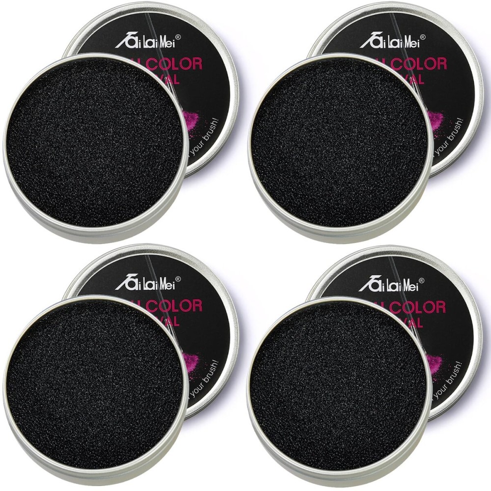TailaiMei 4 Pack Color Removal Cleaner Sponge, Quickly & Easily Clean Makeup Brushes Without Water or Chemical Solutions Eliminating Drying Time - Switch Eyeshadow Colored Immediately
