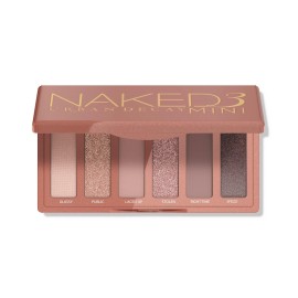 URBAN DECAY Naked 3 Mini Eyeshadow Palette - 6 Soft Pink Shadows, Multi-Use Matte & Shimmer Finishes, Ultra-Blendable Everyday Rosy Neutrals, Long-lasting Up to 12HR Wear, Travel Makeup with Mirror