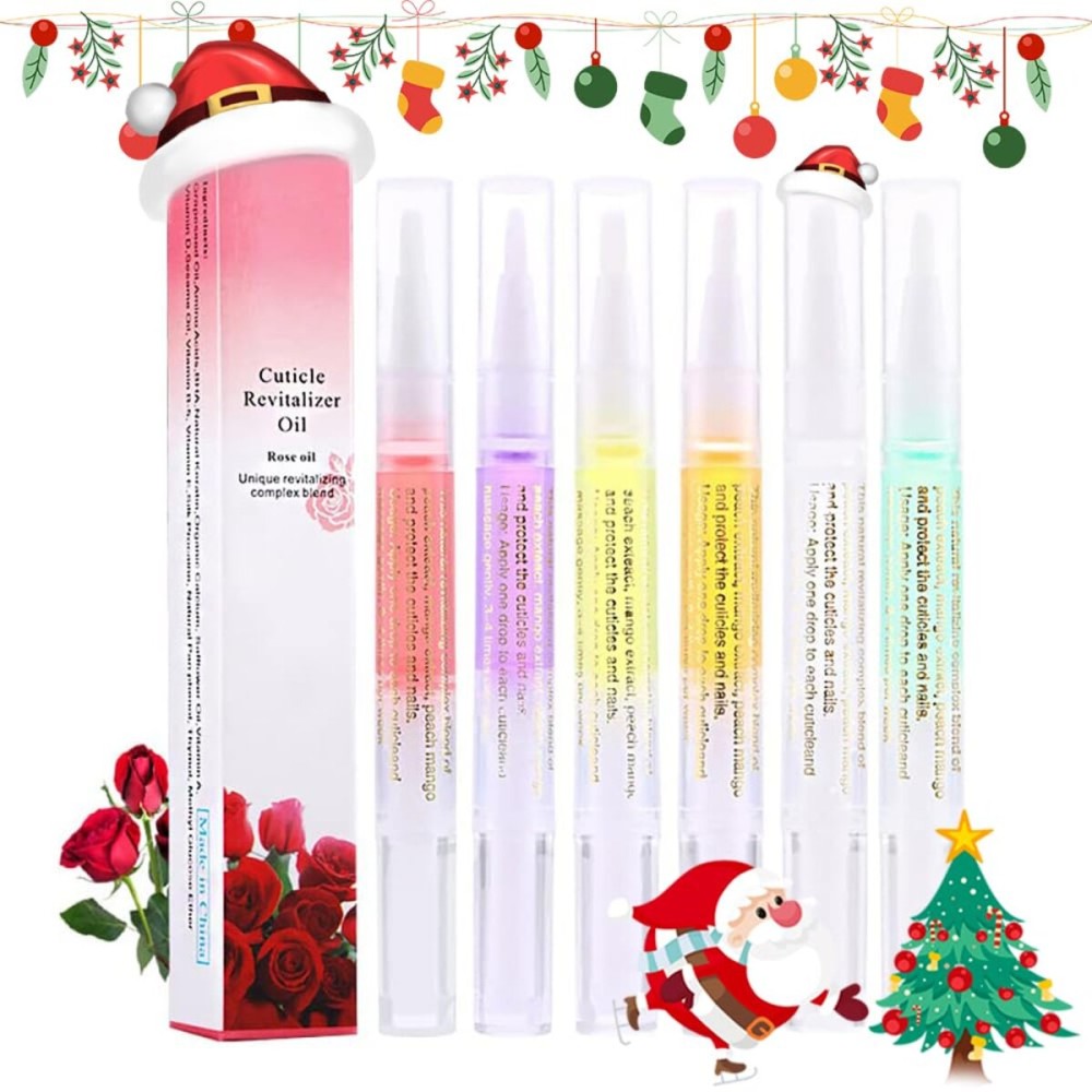 SULLMAR 6Pcs Nail Cuticle Oils Nail Nutrition Oil Pen Nail Nourishment Pens 6 Smell Cuticle Revitalizer for Agnail Nourish Skin Nail Care (6pcs)