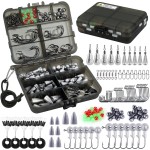 TOPFORT 187/343pcs Fishing Accessories Kit, Organized Fishing Tackle Box with Tackle Included,Fishing Gift for Men