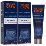 No Hair Crew Intimate/Private At Home Hair Removal Cream for Men - Painless, Flawless, Soothing Depilatory for Manscaping Unwanted Coarse Male Body Hair, 100ml (2 Pack)