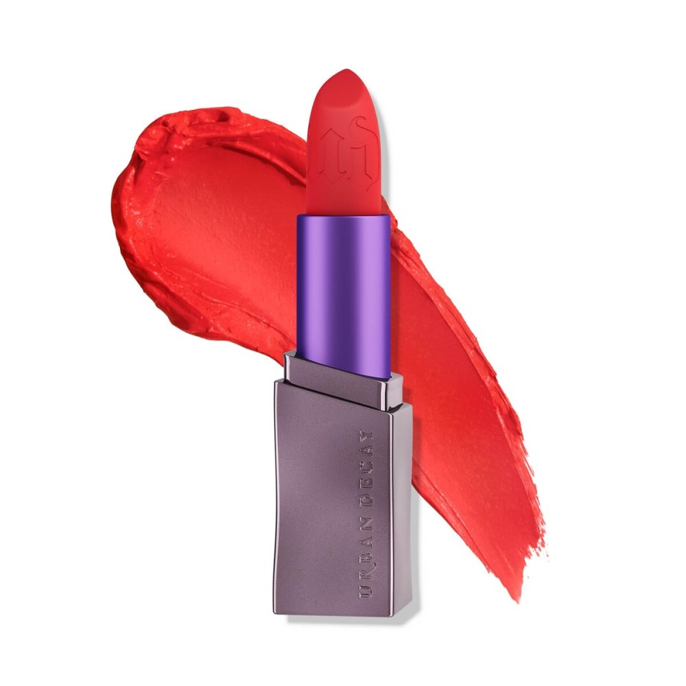 URBAN DECAY Vice Hydrating Lipstick (Elote - Bright Coral Orange - Matte Finish), Creamy Formula, Moisturizing Lip Color with Aloe Vera & Avocado Oil, Vegan, Cruelty-free - 0.11 oz