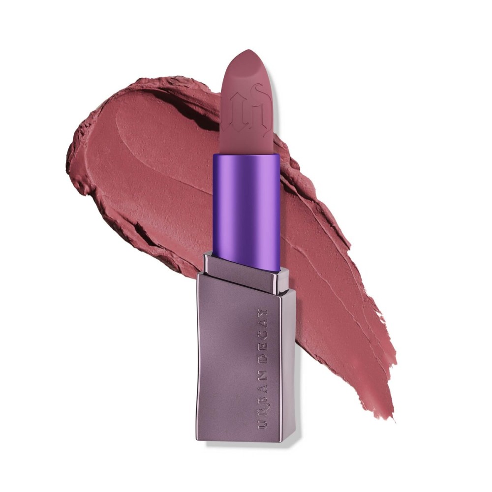 URBAN DECAY Vice Hydrating Lipstick (Hideaway - Deep Nude Mauve - Matte Finish), Creamy Formula, Moisturizing Lip Color with Aloe Vera & Avocado Oil, Vegan, Cruelty-free - 0.11 oz