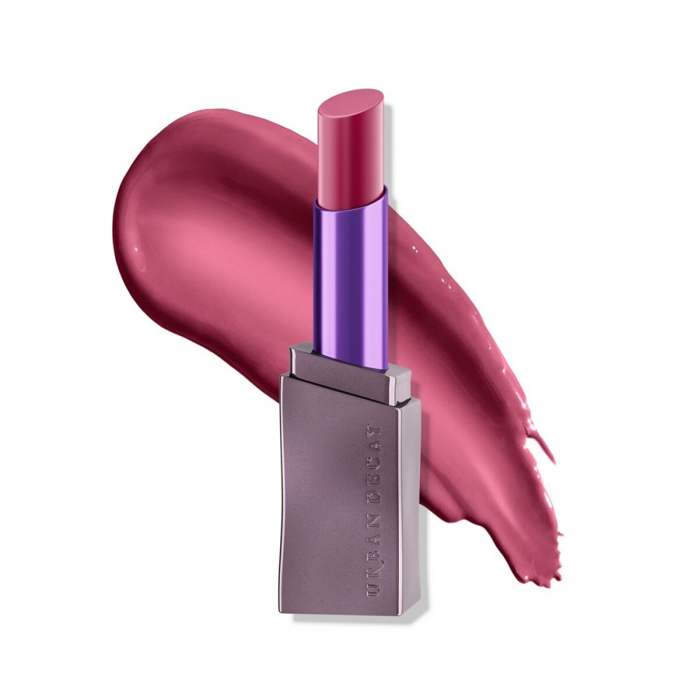 URBAN DECAY Vice Hydrating Lipstick (Love Trap - Sheer Deep Plum - Shine Finish), Creamy Formula, Moisturizing Lip Color with Aloe Vera & Avocado Oil, Vegan, Cruelty-free - 0.11 oz