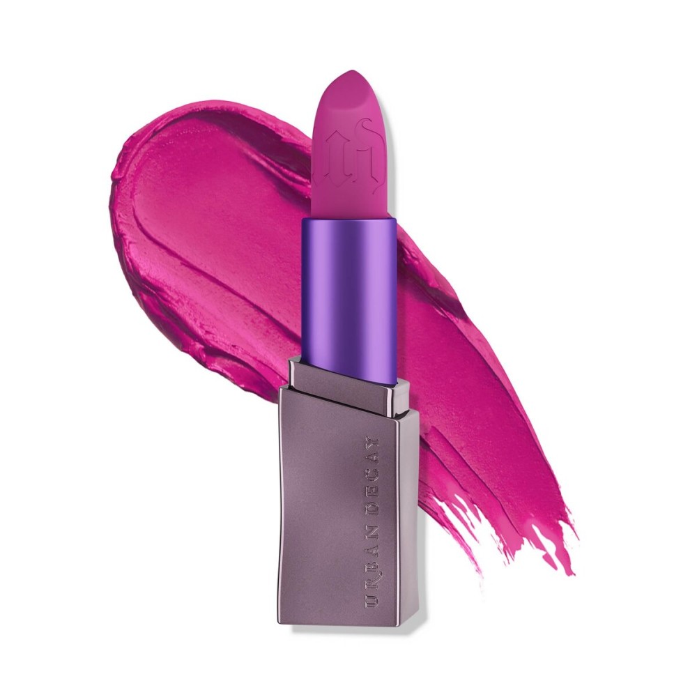 URBAN DECAY Vice Hydrating Lipstick (Gridlock - Bright Berry Fuchsia - Matte Finish), Creamy Formula, Moisturizing Lip Color with Aloe Vera & Avocado Oil, Vegan, Cruelty-free - 0.11 oz