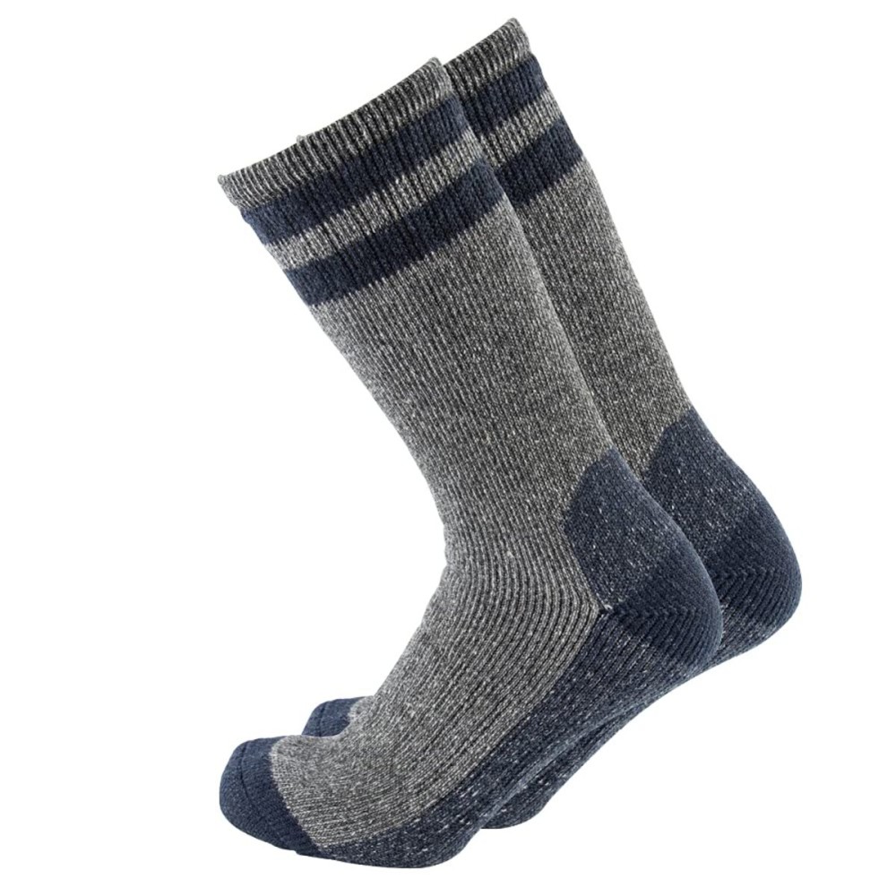 Cerebro Merino Wool Socks for Men, Cushioned Mid-calf Socks Moisture Wicking Men\'s Hiking Socks for Home, Trekking, Outdoors (1Pairs LittleGrey)