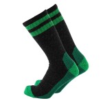 Cerebro Merino Wool Socks for Men, Cushioned Mid-calf Socks Moisture Wicking Men\'s Hiking Socks for Home, Trekking, Outdoors (1Pairs BlackGreen)