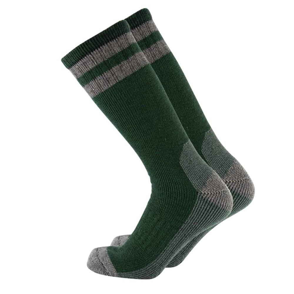 Cerebro Merino Wool Socks for Men, Cushioned Mid-calf Socks Moisture Wicking Men\'s Hiking Socks for Home, Trekking, Outdoors (1Pairs GreenLittle)