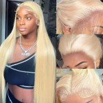 Alididi Blonde Wig Human Hair 613 Lace Front Wigs 13x4 150% Density Pre Plucked Straight Lace Frontal Wigs With Baby Hair (28Inch)