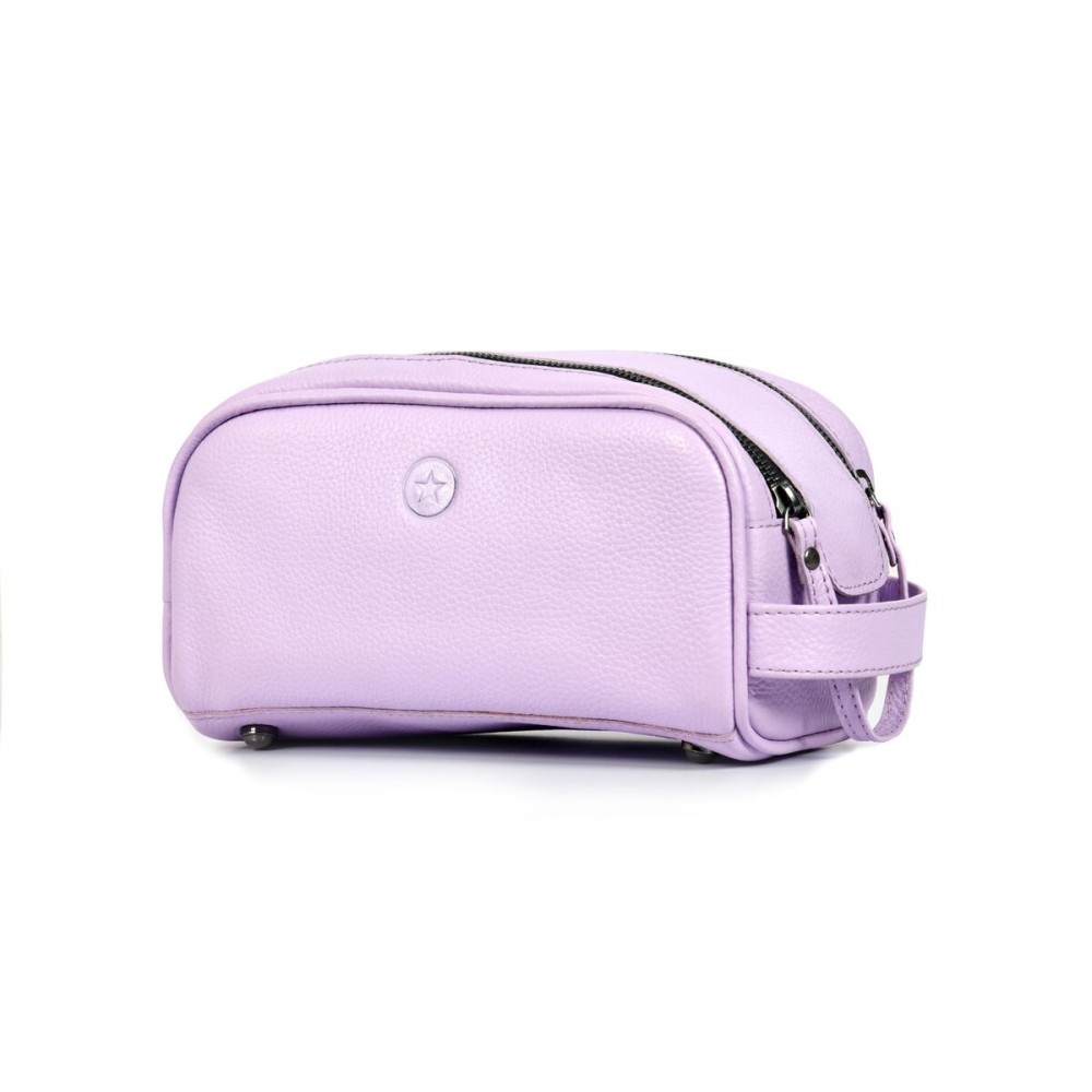 10 Premium Leather Toiletry Travel Pouch With Waterproof Lining | King-Size Handcrafted Vintage Dopp - Kit ~ Gift for Father\'s Day By Aaron Leather Goods