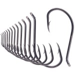 Octopus-Hook-Fishing-Beak-Circle-Hooks-Freshwater-Red-Black-100-50 Pack (2-Black, Size:10 100-Pack)