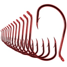 Octopus-Hook-Fishing-Beak-Circle-Hooks-Freshwater-Red-Black-100-50 Pack (1-Red, Size:8 100-Pack)