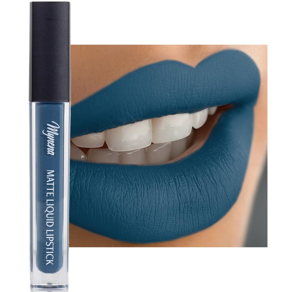 Mynena Deep Teal Green Matte Liquid Lipstick | Long-Lasting Comfort | Smudge-Proof Transfer-Resistant | Full Coverage Non-Drying | Vegan & Cruelty-Free | All-Day Wear Lip Color | Ivy