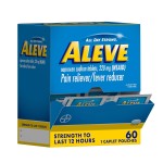 Aleve Pain Reliever & Fever Reducer Naproxen Sodium Caplets, Body and Arthritis Pain Reliever, Medicine for Adults and Children Ages 12 and Up, 60 Individual Pouches