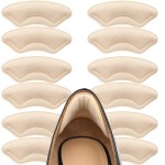 Comfowner 6 Pairs Heel Cushion Pads for Shoes Too Big, Shoe Grips Liners Heel Protectors for Loose Shoes, Heel Pain, Blisters and Rubbing, Anti Slip Shoe Filler Make Shoes Fit Tighter(Beige)