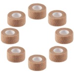 Self Adhesive Elastic Bandage Wrap - Pack of 8 Rolls 1 x 5 Yards Stretch Self-Adherent Cohesive Wrap Bandages First Aid Tape for Athletic, Sports, Wrist, Ankle (Beign Colors)
