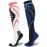 Keskale Compression Socks for Men & Women 20-30 mmHg Knee High (2 Pairs) - Best Support for Medical, Athletic, Sports, Travel, Running (White, Blue, L/XL)