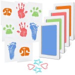 4-Pack Baby Inkless Hand and Footprint Kit Paw Nose Print Kit for Dogs Cats Pets Clean Touch Ink Pad for Baby Pets Newborn Keepsake Mess-Free Ink Pad