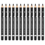 Go Ho 12 PCS Black Eyebrow Eyeliner Pencils,Sweatproof Eyebrow Pencil,Long-lasting Nice Color Eye Brow Gel Pen Makeup Brow Tint SticksBlack