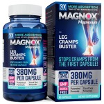 MAGNOX Leg Cramps Buster | 380mg Magnesium for Leg Cramps at Night | Magnesium Supplement for Muscle Spasms | 3X More Absorption | Dead Sea Minerals | Sleep & Muscle | 60 Caps