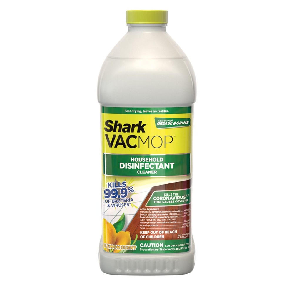 Shark VACMOP Household Disinfectant Cleaner Refill 2L Bottle, Compatible with VM252 & VM180, Cleans & Disinfects Sealed Finished Floors, Stone, Laminate & Tiles, Lemon Scent, VCD60