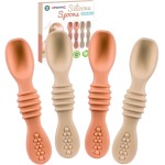 Silicone Baby Spoon Set - First Stage Baby Led Weaning Spoons, Gum Friendly, BPA & Phthalate Free, Self Feeding Utensils for Infant & Toddler, Great Gift Set