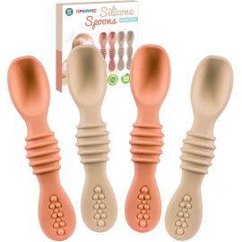 Silicone Baby Spoon Set - First Stage Baby Led Weaning Spoons, Gum Friendly, BPA & Phthalate Free, Self Feeding Utensils for Infant & Toddler, Great Gift Set