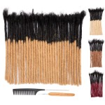 DAIXI 0.8cm Thickness 8 Inch 30 Strands T1B/27 Blonde Tips Ombre Color 100% Real Human Hair Dreadlock Extensions for Man/Women Handmade Permanent loc Extensions Bundles Can Be Dyed Bleached