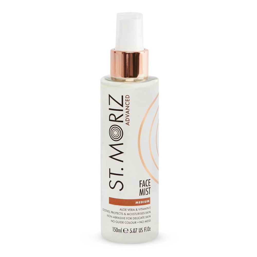 St. Moriz Advanced Self Tanner Face Mist, Sunless Tanning Spray (Medium, 5.07 Fl Oz) - Quick Tan Clear Bronzing Spray with Aloe Vera & Vitamin E - Gradual Self Tan for Face - Fake Tan Spray