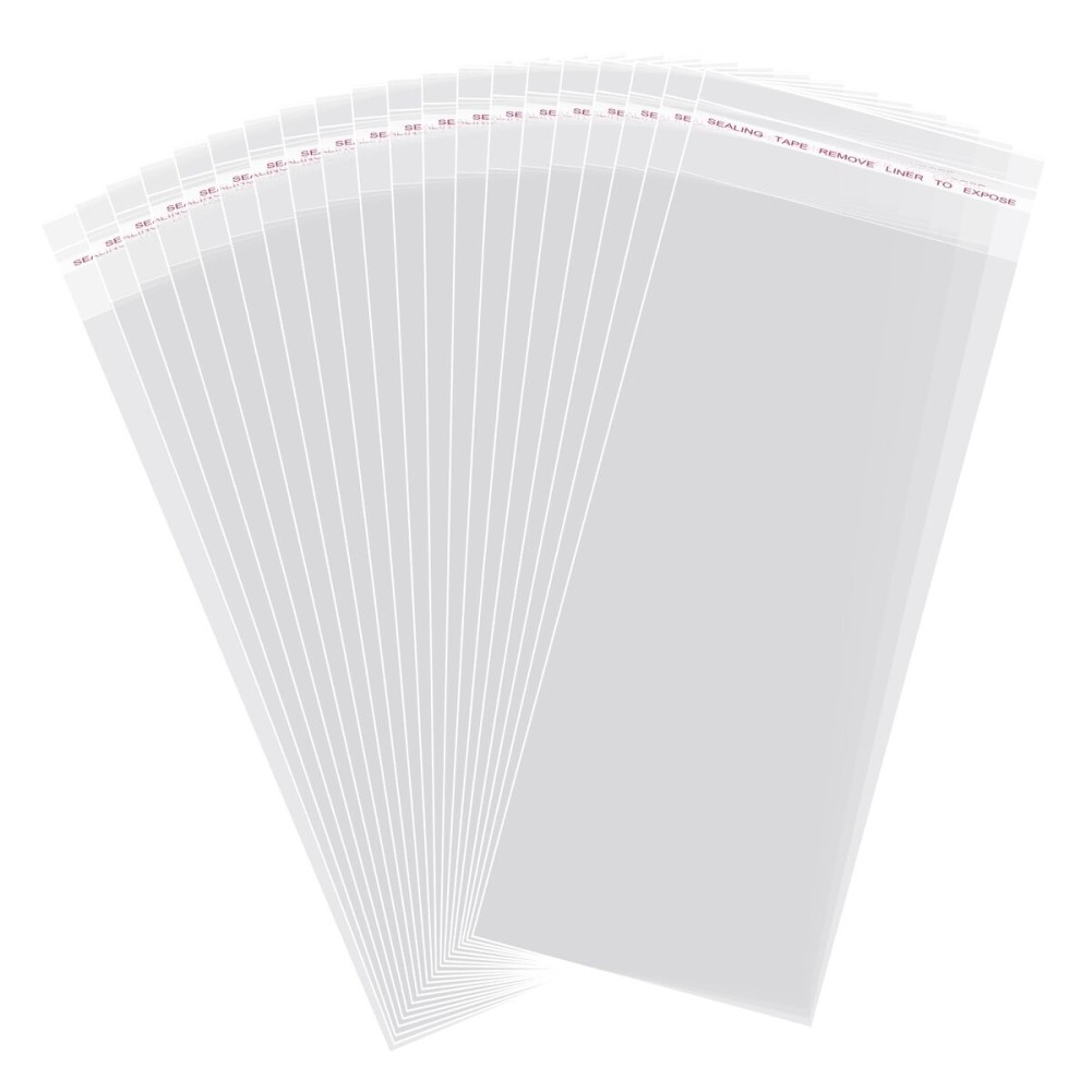 Self Sealing Cellophane Bags,4x9 Inch Clear Resealable Cellophane Bags Self Adhesive for Packaging Gifts, Products,100 Pcs