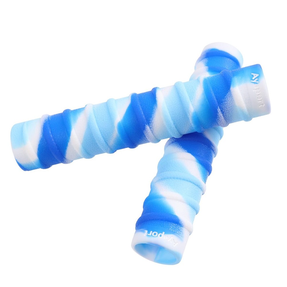 Ayaport Kayak Paddle Grips Non-Slip Silicone Wraps Blister Prevention Kayaking Accessories for Take-Apart Paddles (Blue/White)