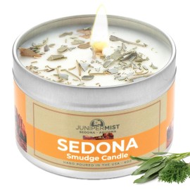 Sedona Smudge Candle (6oz) Awaken The Spirit - Energy Cleansing Candle for Meditation, Protection - Soy Wax with Sage, Cedar & Sweetgrass - Spiritual for Intention & Healing - Made in The USA