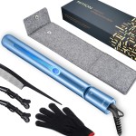 NITION Nano Titanium Hair Straightener 1 inch 3D Floating Heating Plate Smooth Straightening Flat Iron for All Hair Type. MCH 10s Fast Hating Up. Travel Pouch Bag. Dual Voltage. Luxury Gift Box
