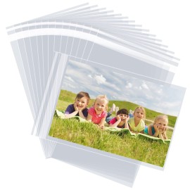 Self Sealing Cellophane Bags Self Adhesive,8x11 Inch 100 Pcs Clear Resealable Cellophane Bags For Packaging Products, Clothing, Photos and Cards