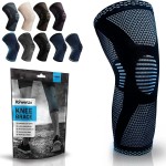 POWERLIX Knee Compression Sleeve - Best Knee Brace for Knee Pain for Men & Women - Knee Support for Running, Basketball, Volleyball, Weightlifting, Gym, Workout, Sports - (Light Blue L)