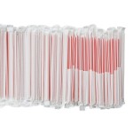 DuraHome Mini Plastic Stirrer Straws Individually Wrapped 1000 Pack, 5.75 Inch Red & White Stirpes, BPA Free - Restaurant Style Disposable Drinking Stir Straw, Bulk Set