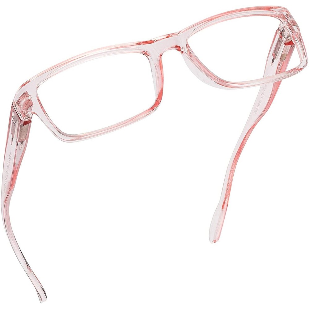 Readerest 2.75 Blue Light Reading Glasses - Lightweight Computer Glasses - Eye Strain, UV Glare Protection (Peach+Clear)