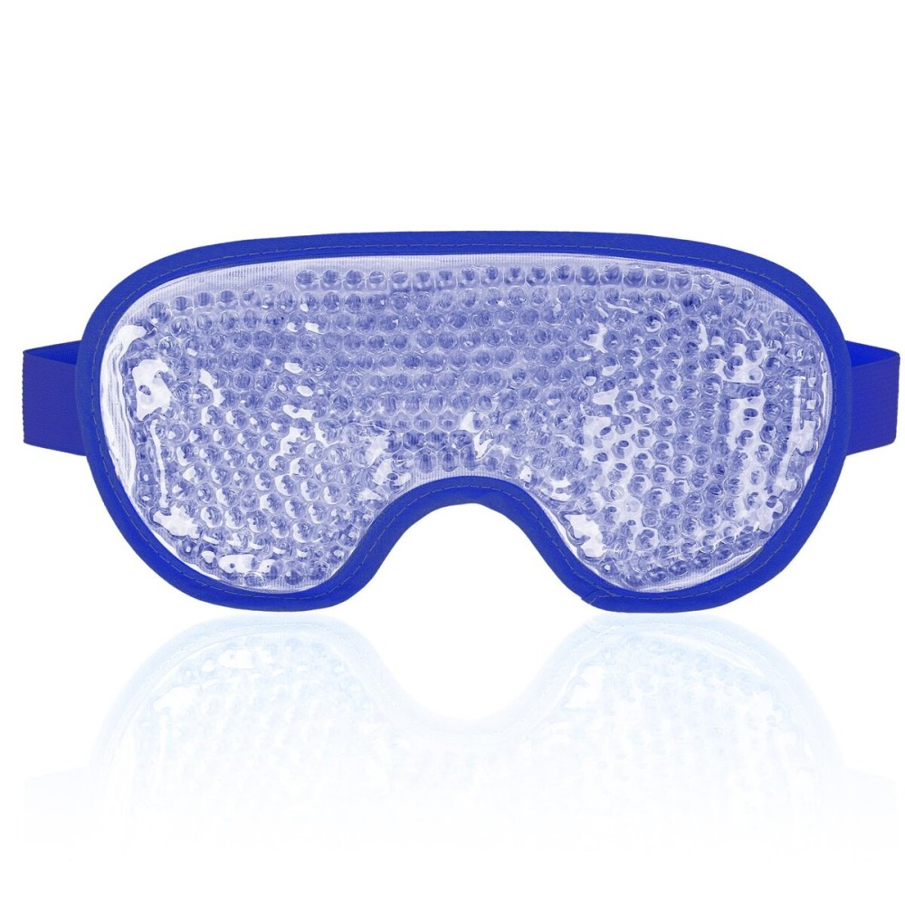 NEWGO Cooling Eye Mask for Puffy Eyes, Cold Eye Mask Eye Ice Pack for After Eyes Surgery, Tension Stress Relief, Itchy Eyes, Headaches, Dark Circles - Navy Blue