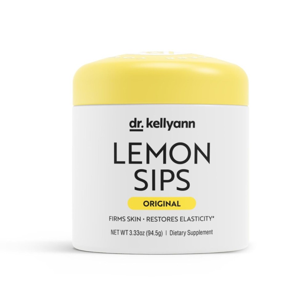 Dr. Kellyann Lemon Sips, Citrus Drink Mix (21 Servings) Rehydrate, Detox, Revitalize, Sugar Free, Fat Free, Non GMO, Hydrates and Firms Skin (Lemon)
