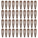40 Counts Colorful Metal Snap Hair Clips 2 Inch Barrettes for Women Accessories (brown)