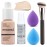5PCS Liquid Foundation Set - Matte Full Coverage Oil Control Breathable Invisible Cover Concealer with Face Primer, Foundation Brush, Makeup Sponge (101 Porcelain Makeup Set)