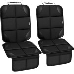 Meolsaek Car Seat Protector for Child Car Seat, Durable 600D Fabric Waterproof Car Seat Cover with Thick Pad Non-Slip Backing (No Imprints) (2 pcs -Black)