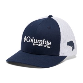 Columbia Unisex PFG Logo Mesh Ball Cap - High, Collegiate Navy, Small/Medium